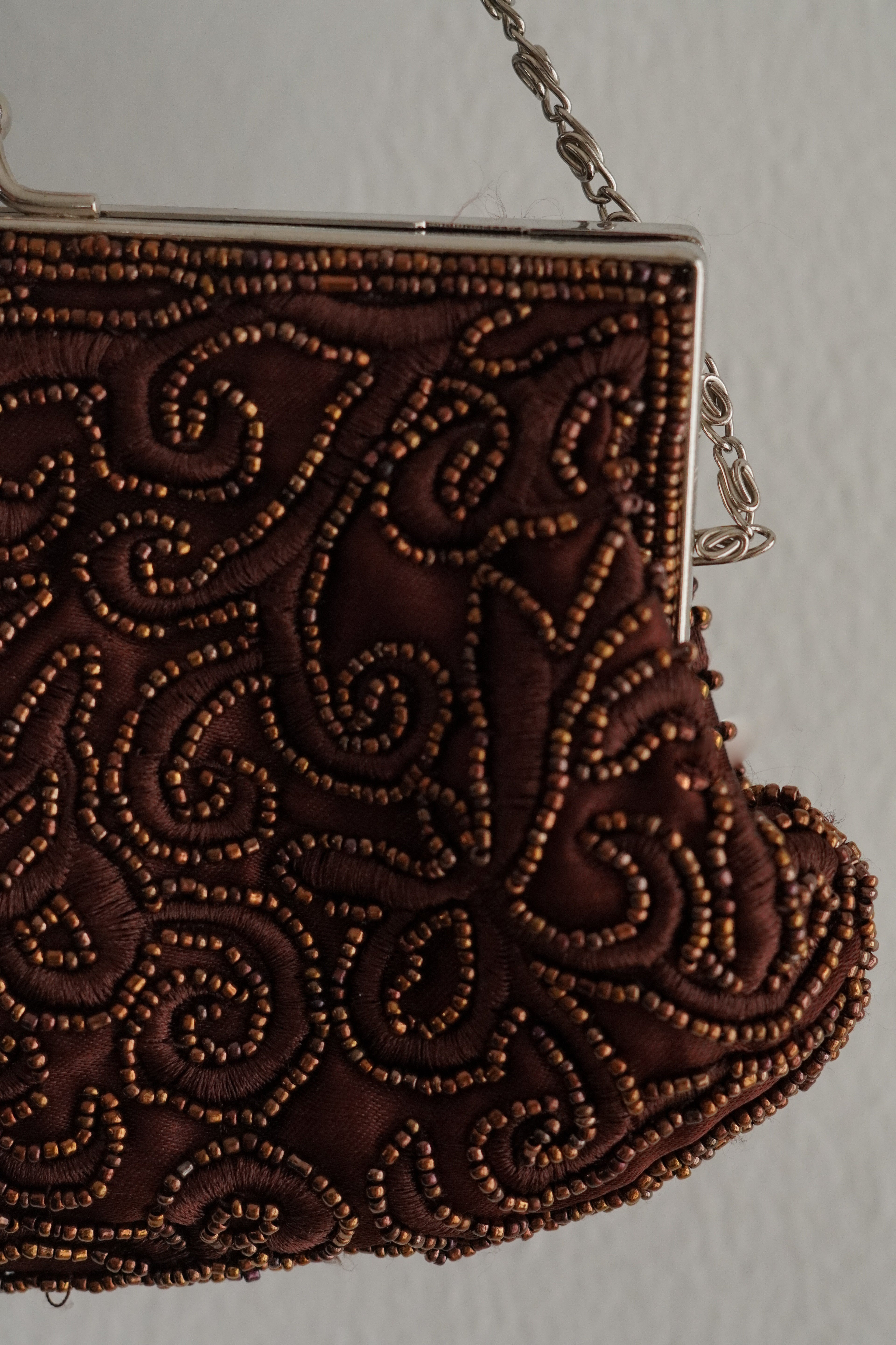 Cartera Vintage Bordada Con Mostacillas
