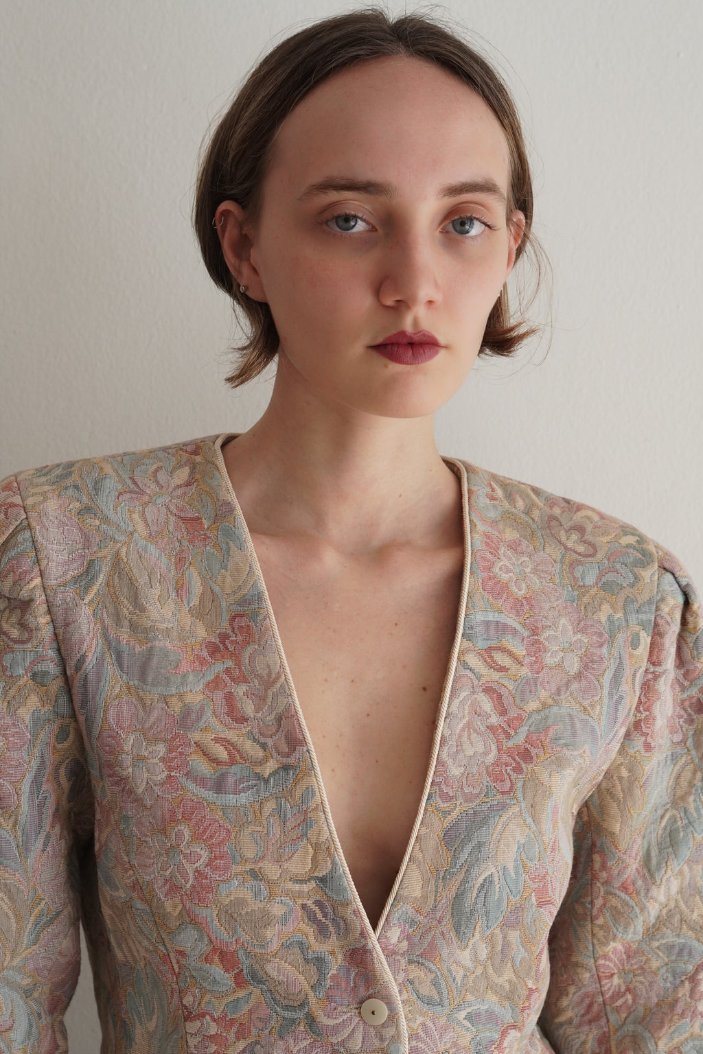 Blazer Tapestry Floral Vintage En Tonos Pastel