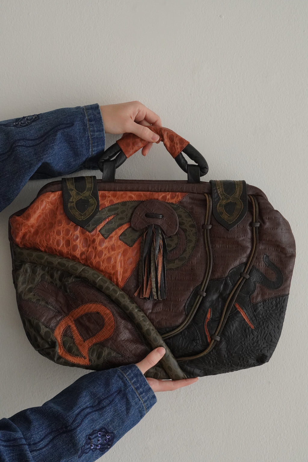 Cartera Patchwork De Cuero