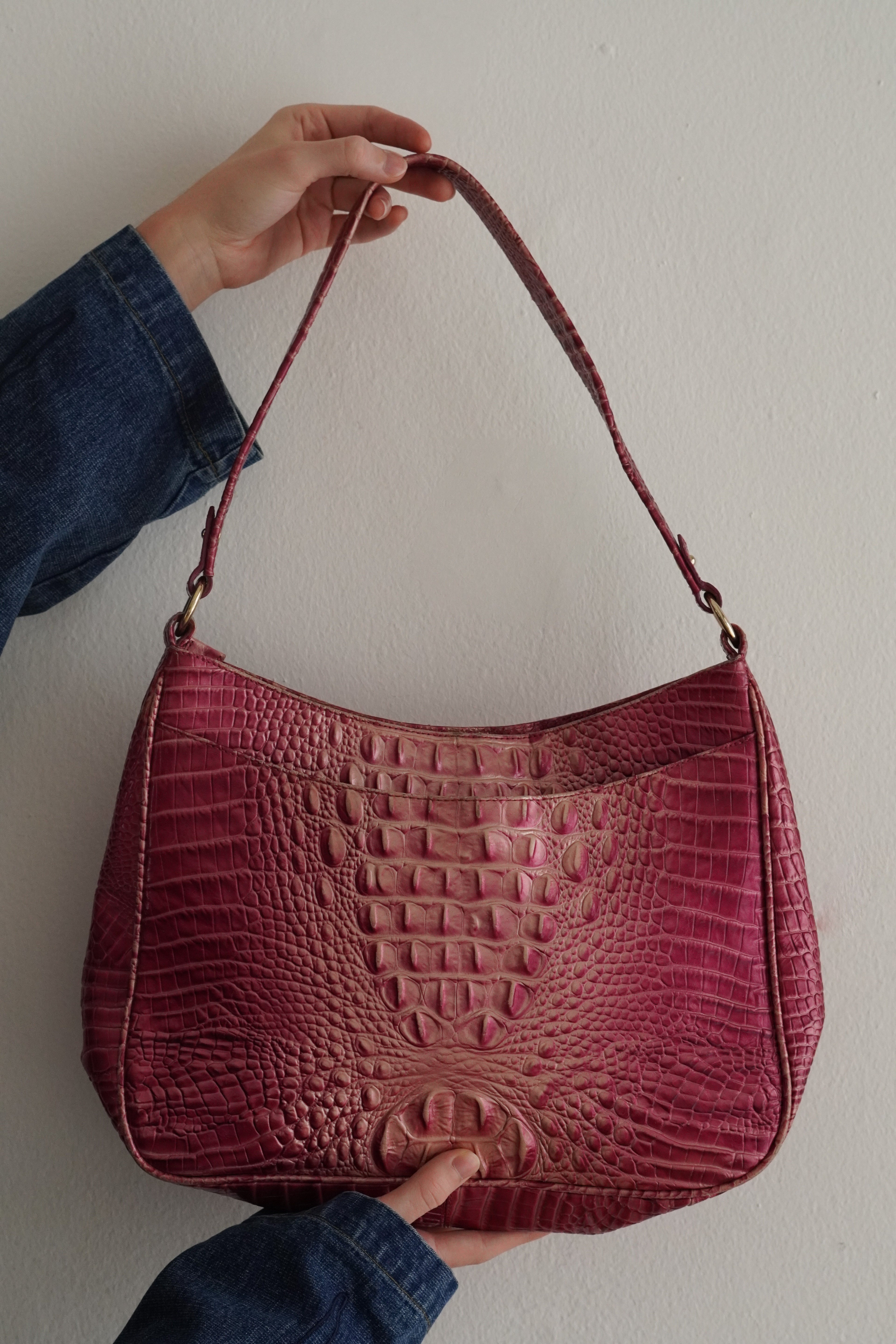 Cartera Brahmin De Cuero Fucsia