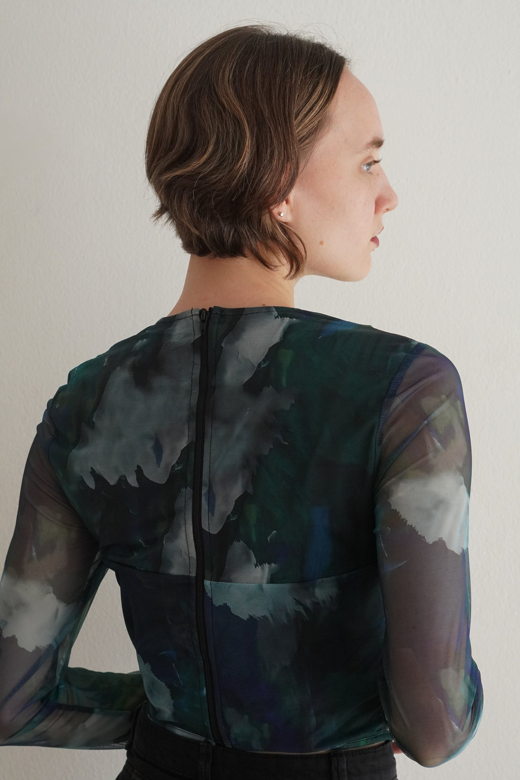 Top Mesh Estampado Acuarela