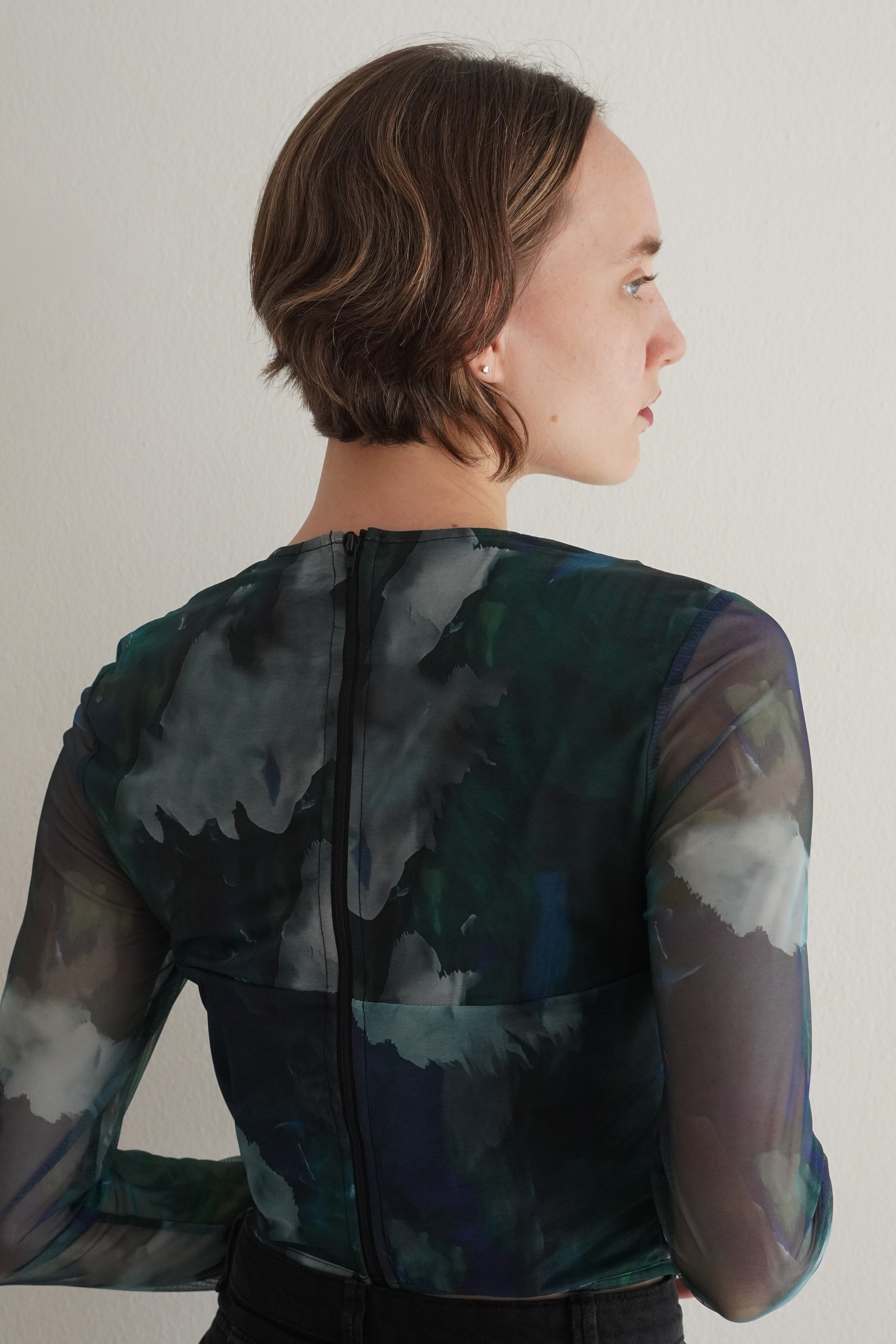 Top Mesh Estampado Acuarela