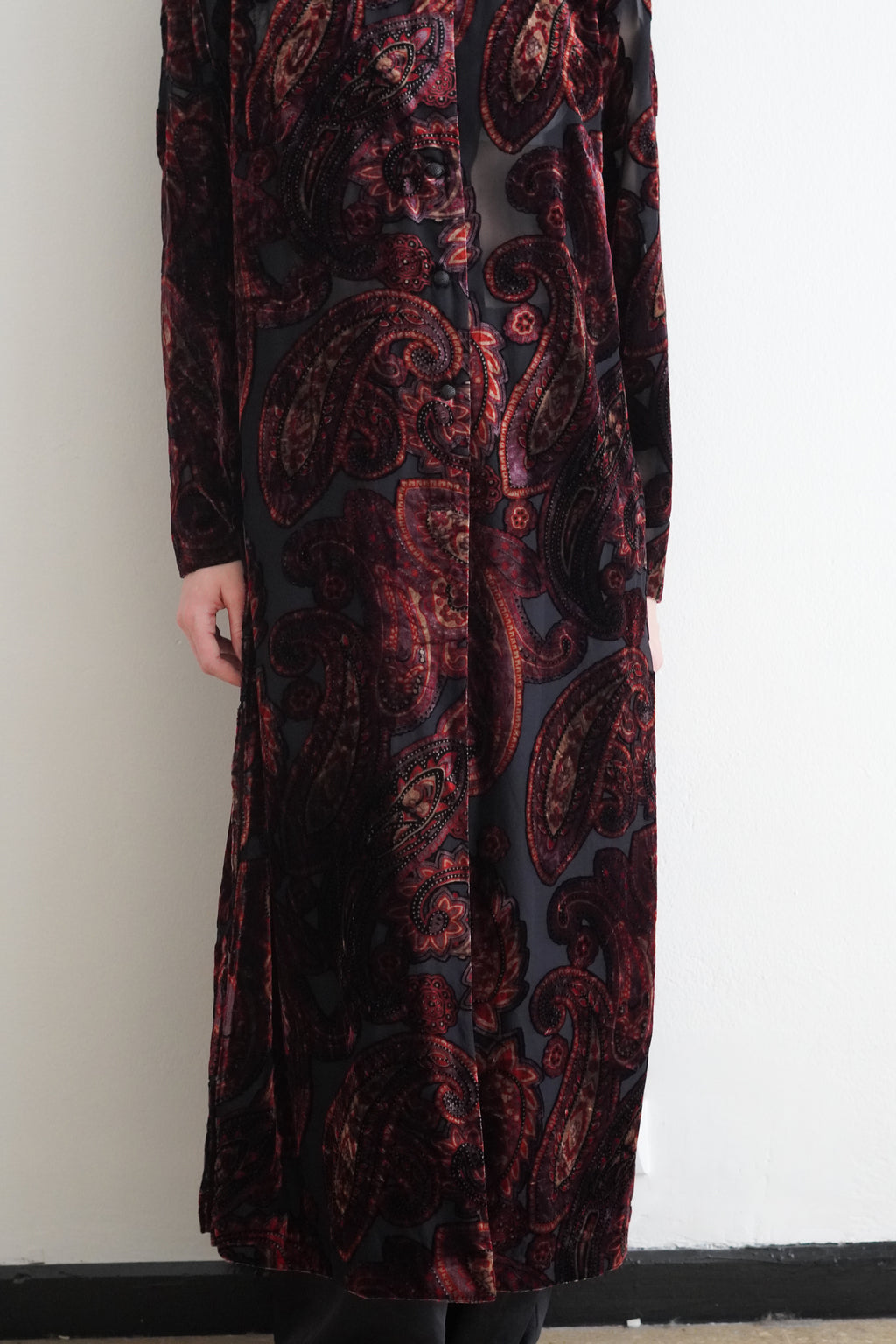 Vestido Terciopelo Paisley Noir