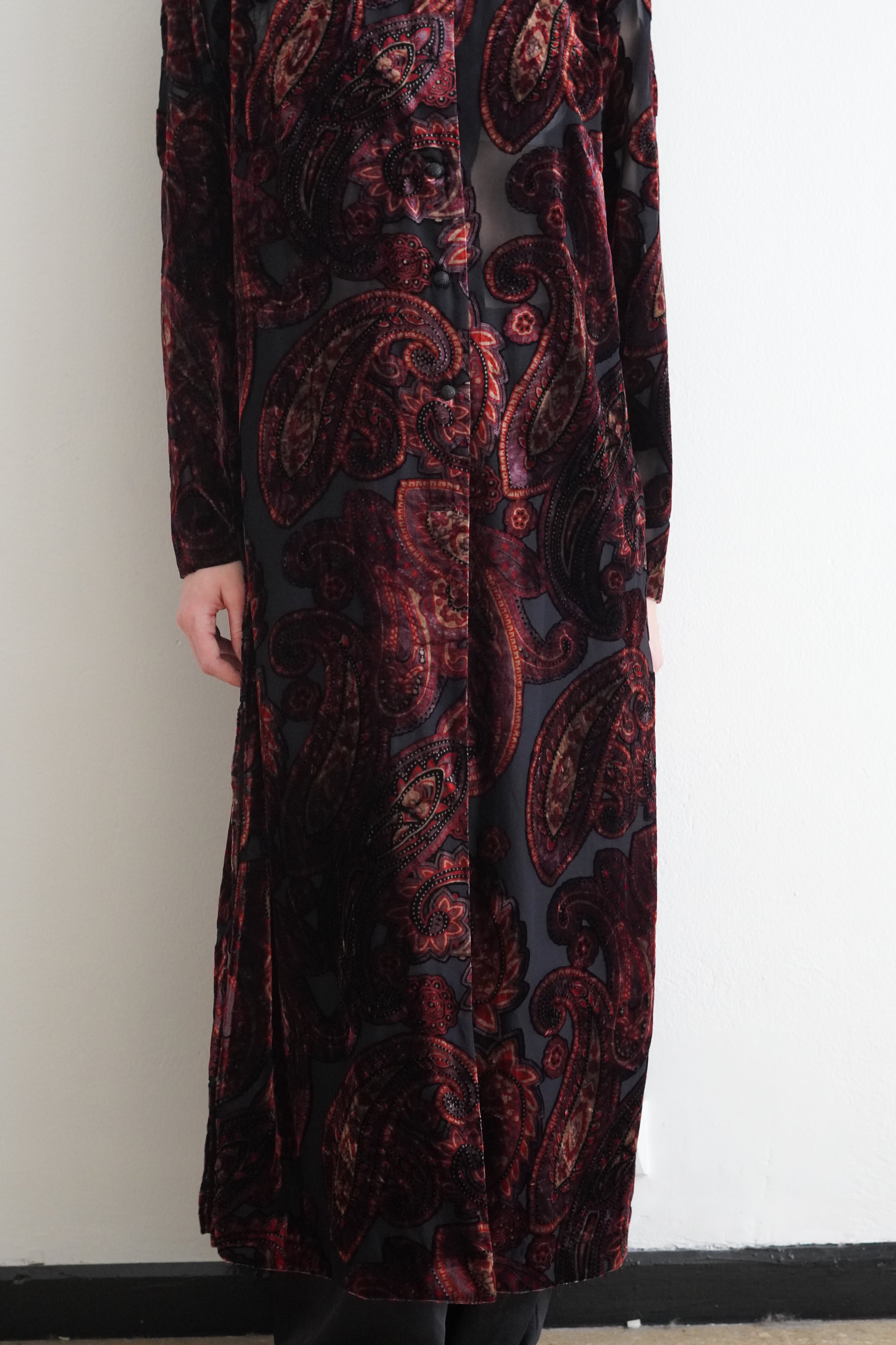 Vestido Terciopelo Paisley Noir