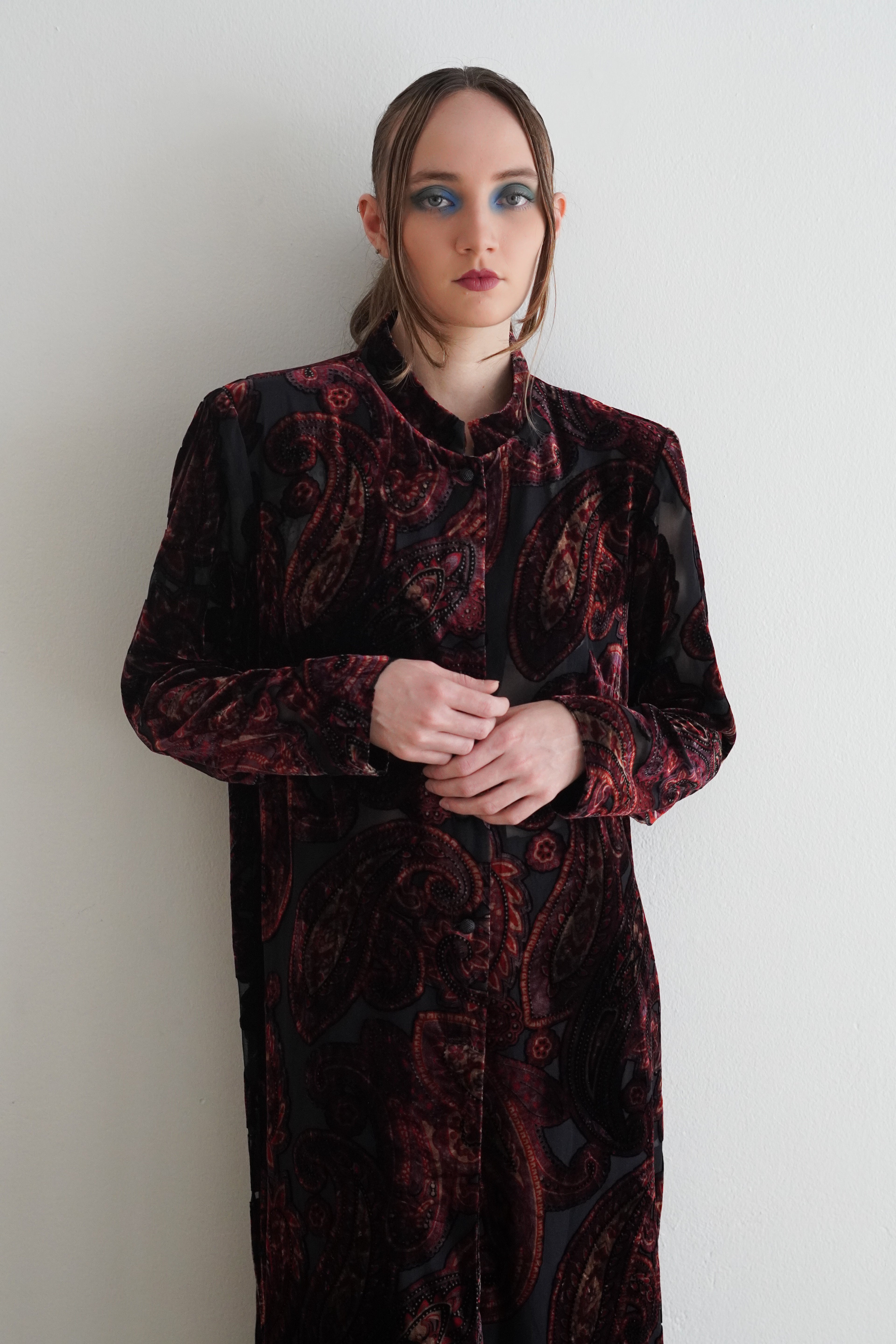 Vestido Terciopelo Paisley Noir