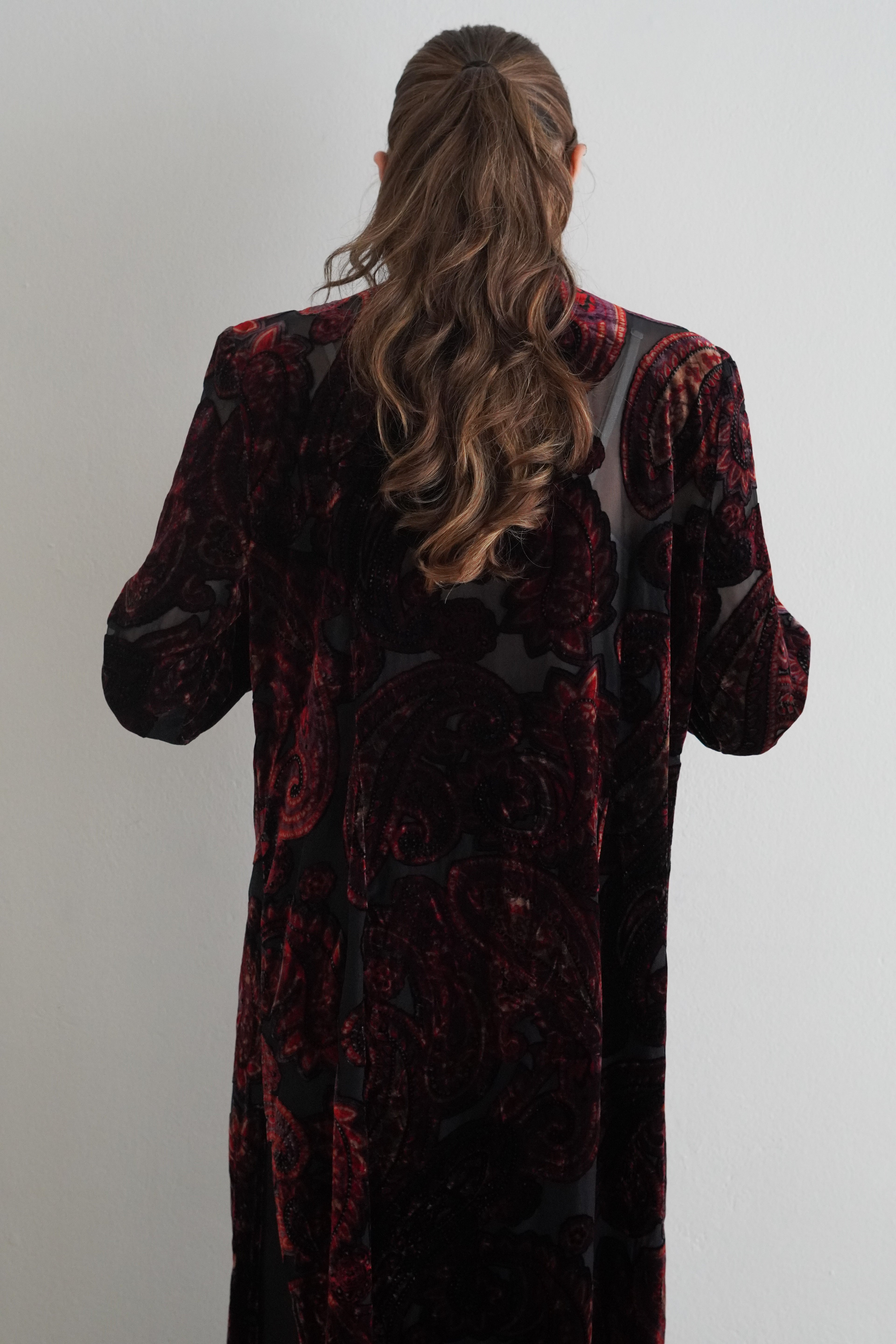 Vestido Terciopelo Paisley Noir
