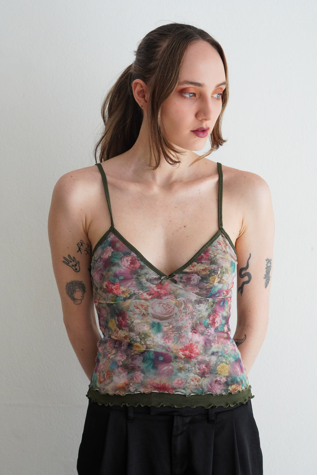 Top Floral Mesh Vintage