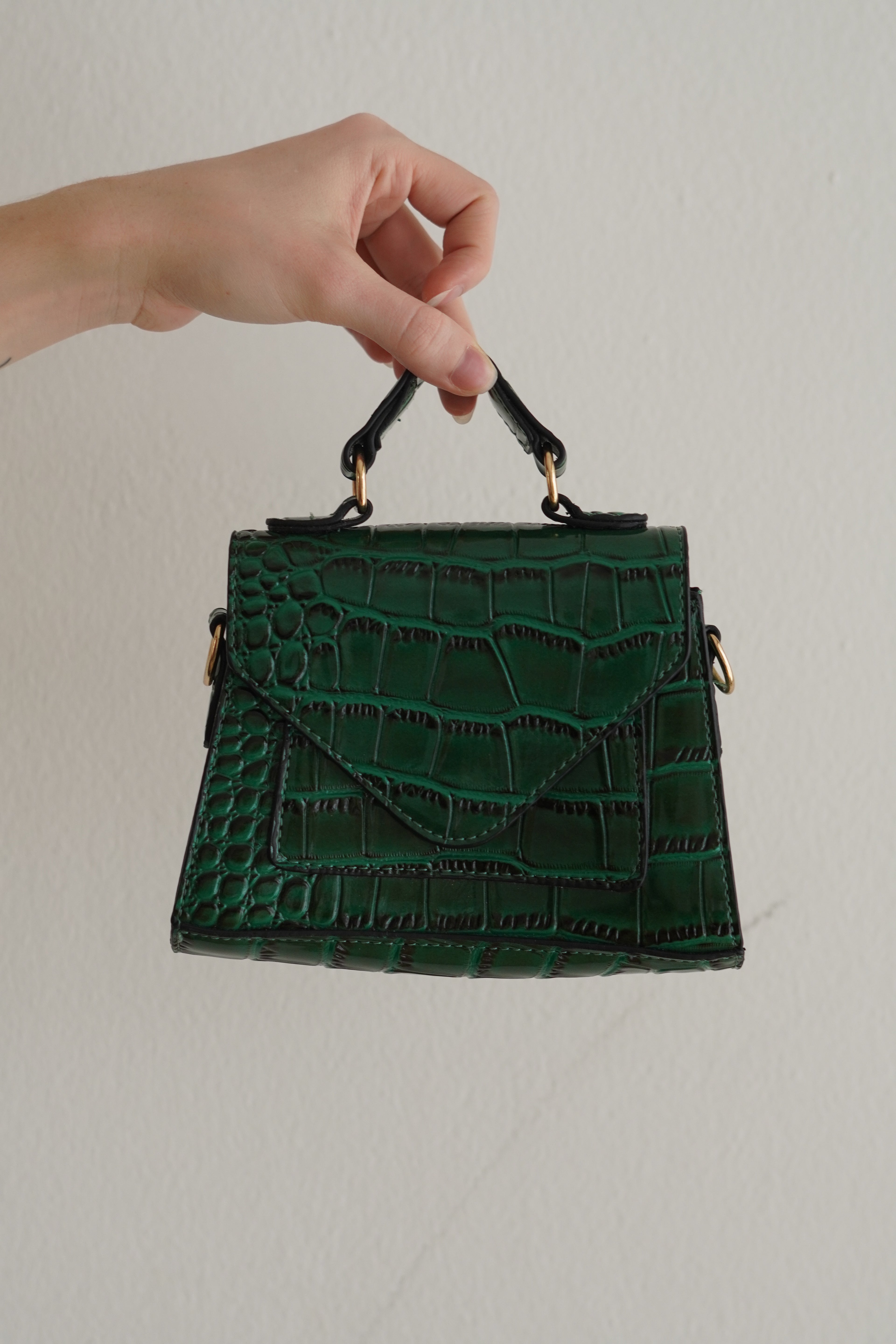 Cartera Croco Esmeralda