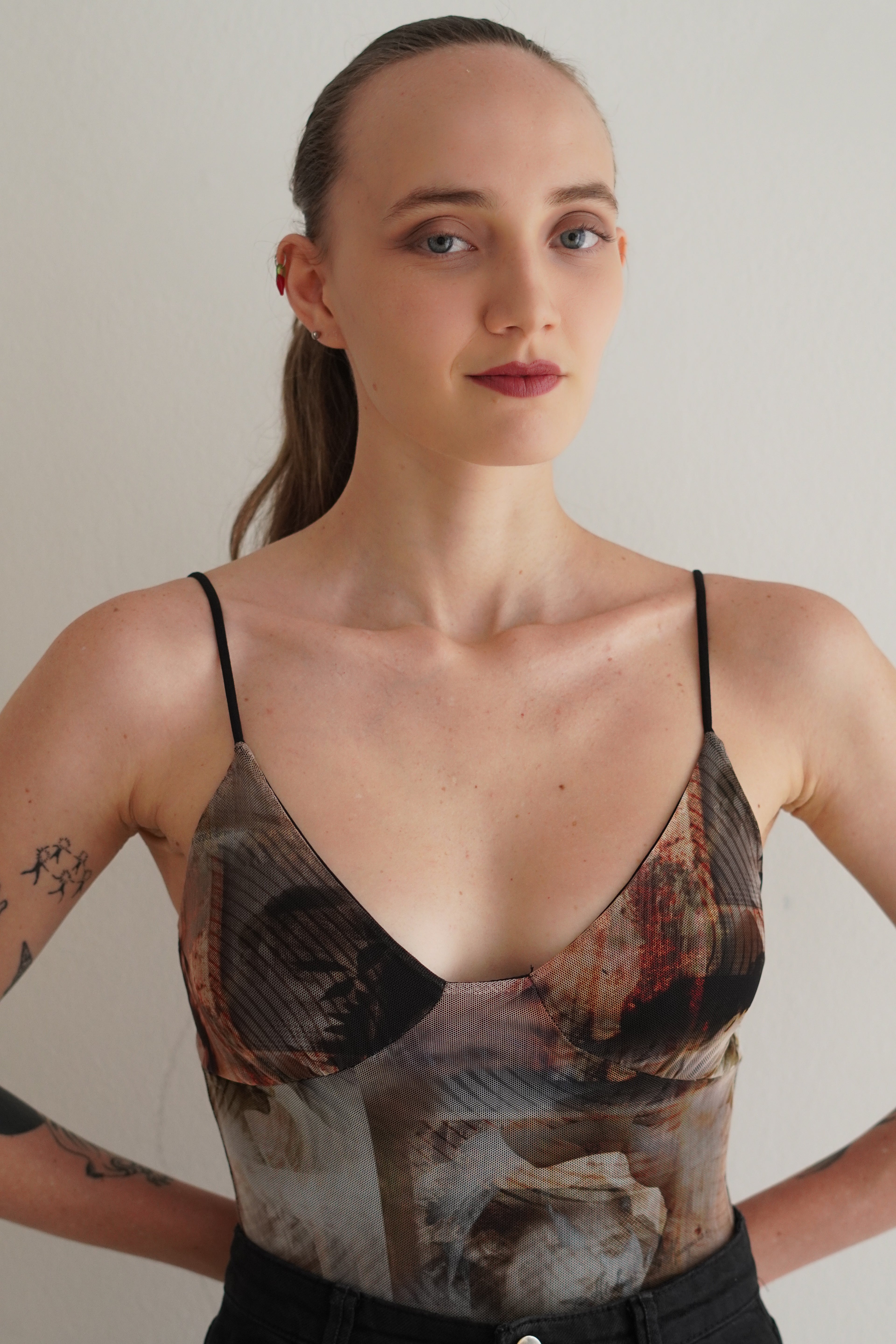 Body de Mesh Estampado Y2K
