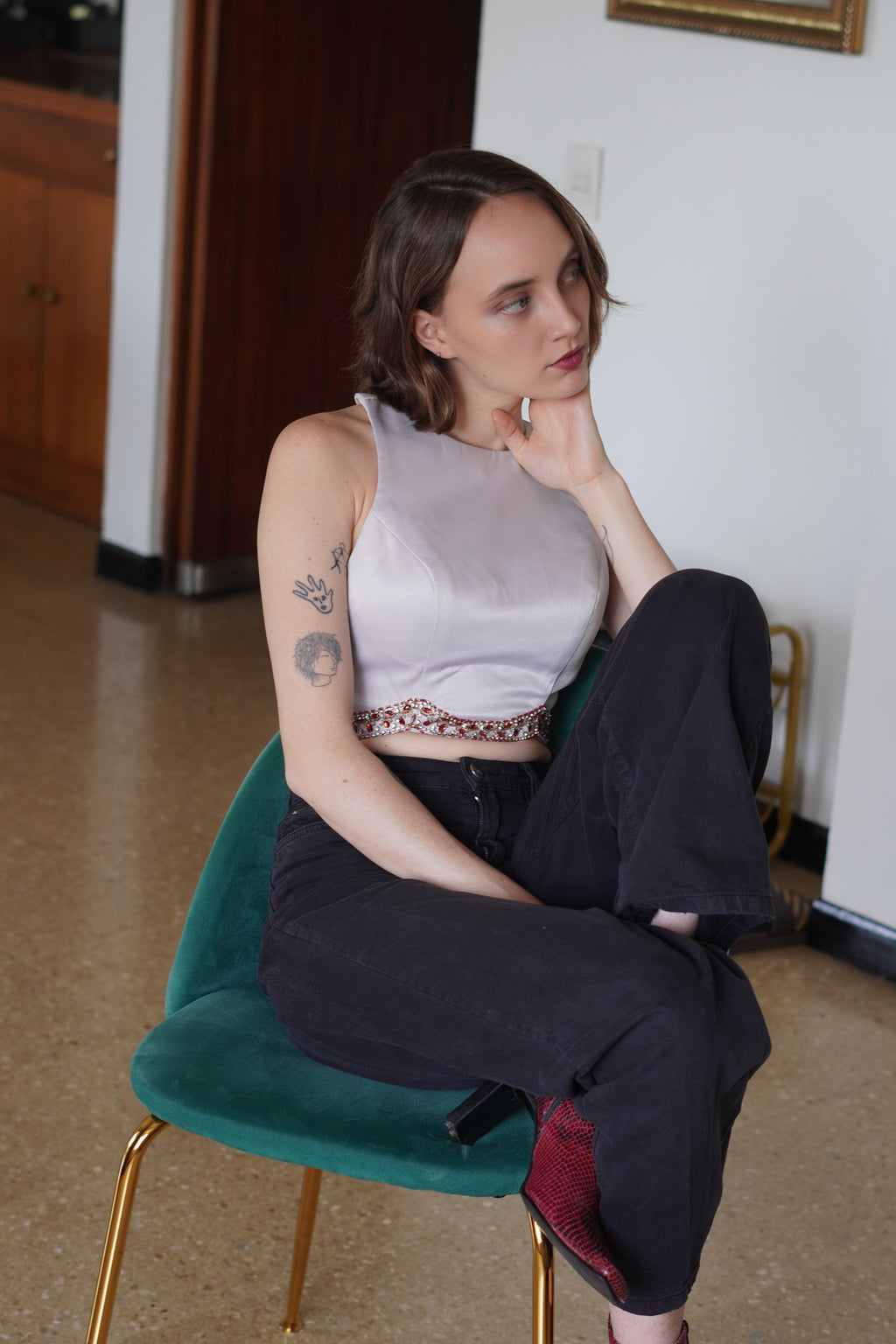 Crop Top con Pedrería