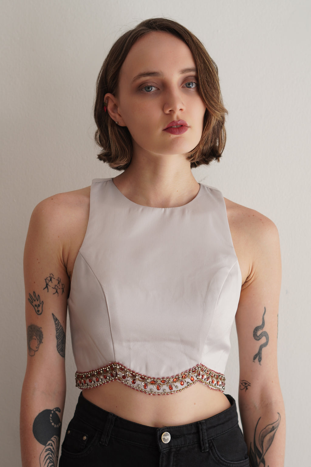 Crop Top con Pedrería