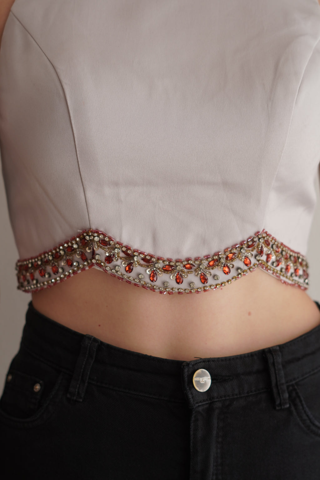 Crop Top con Pedrería