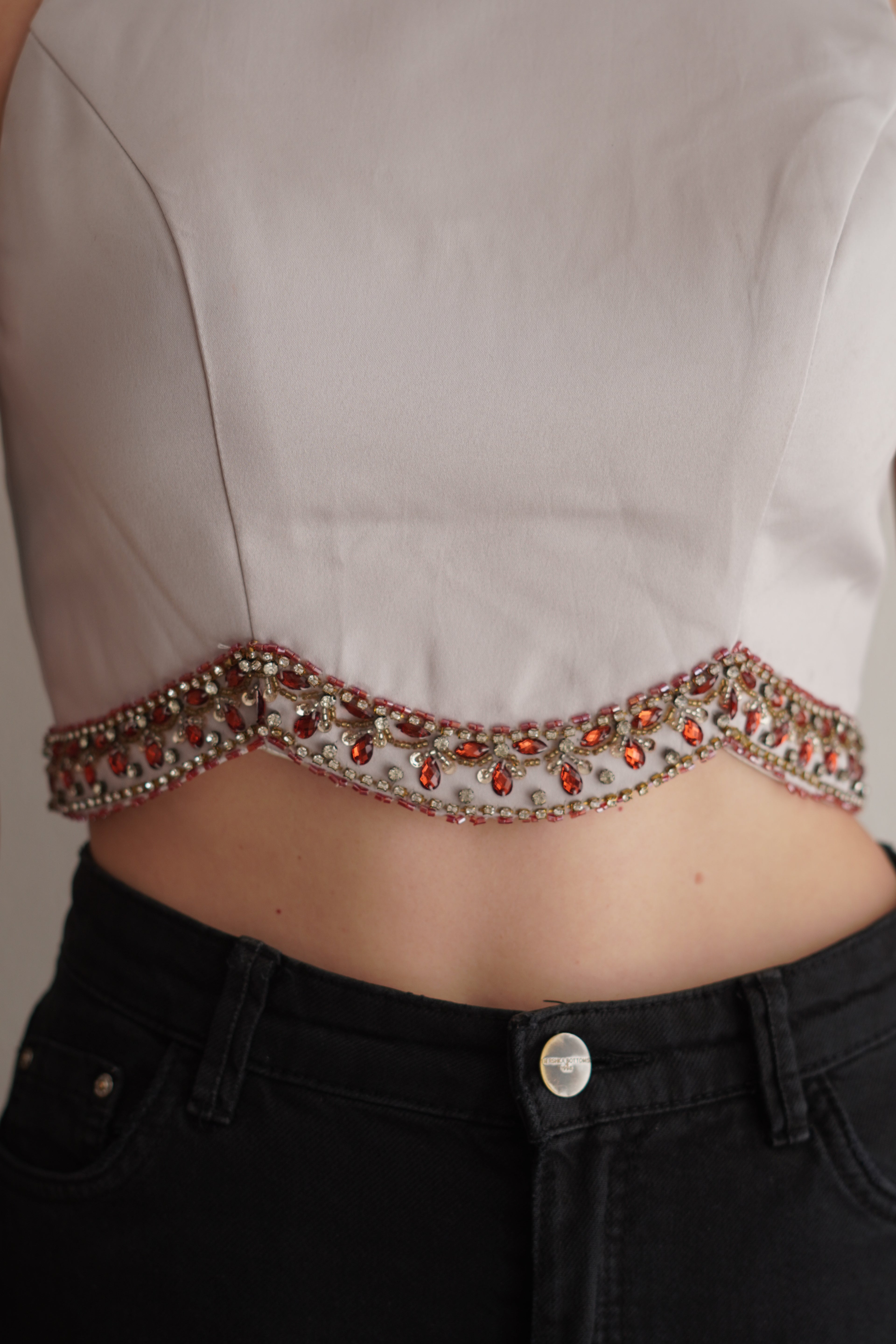 Crop Top con Pedrería
