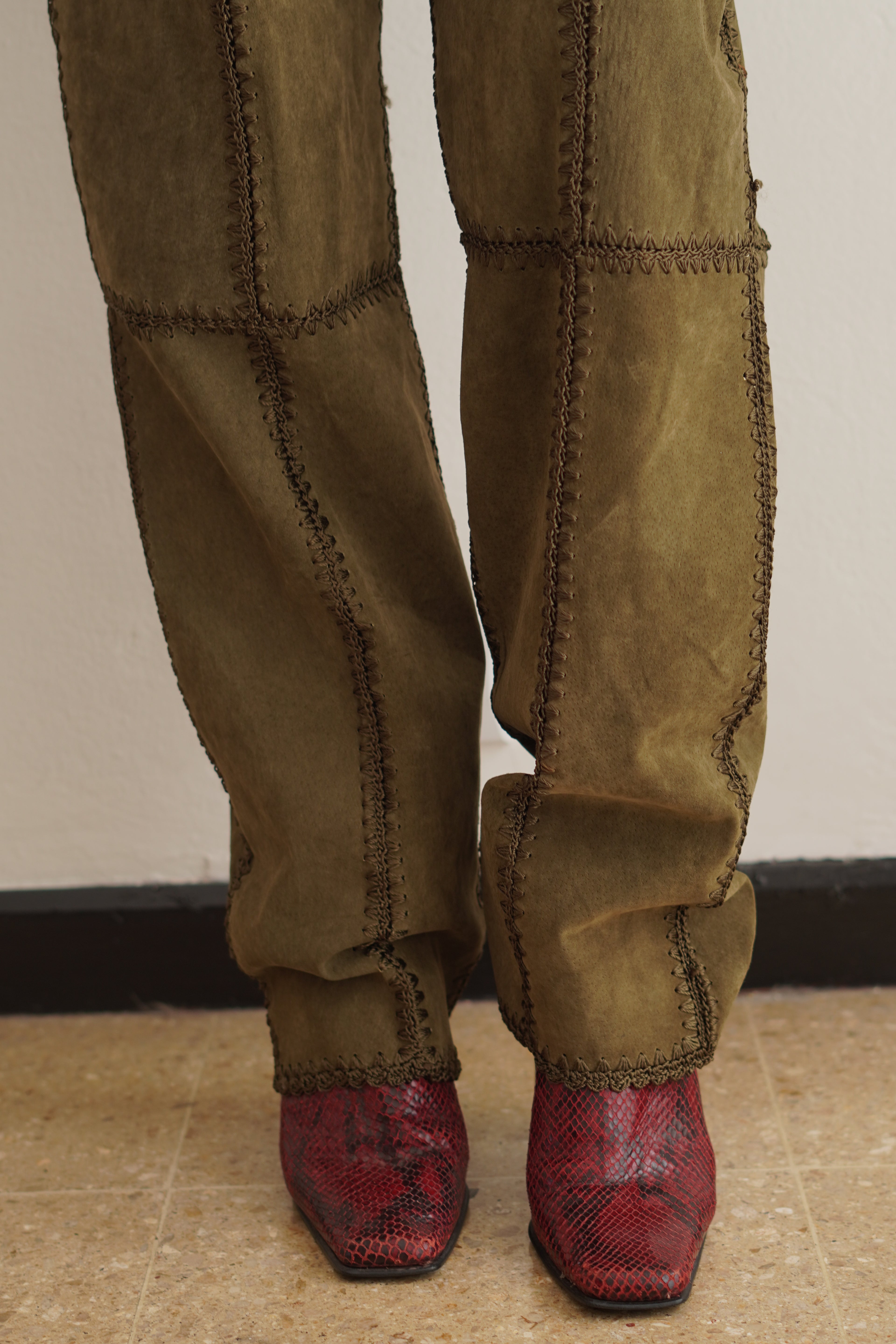 Pantalón Vintage de Cuero Genuino