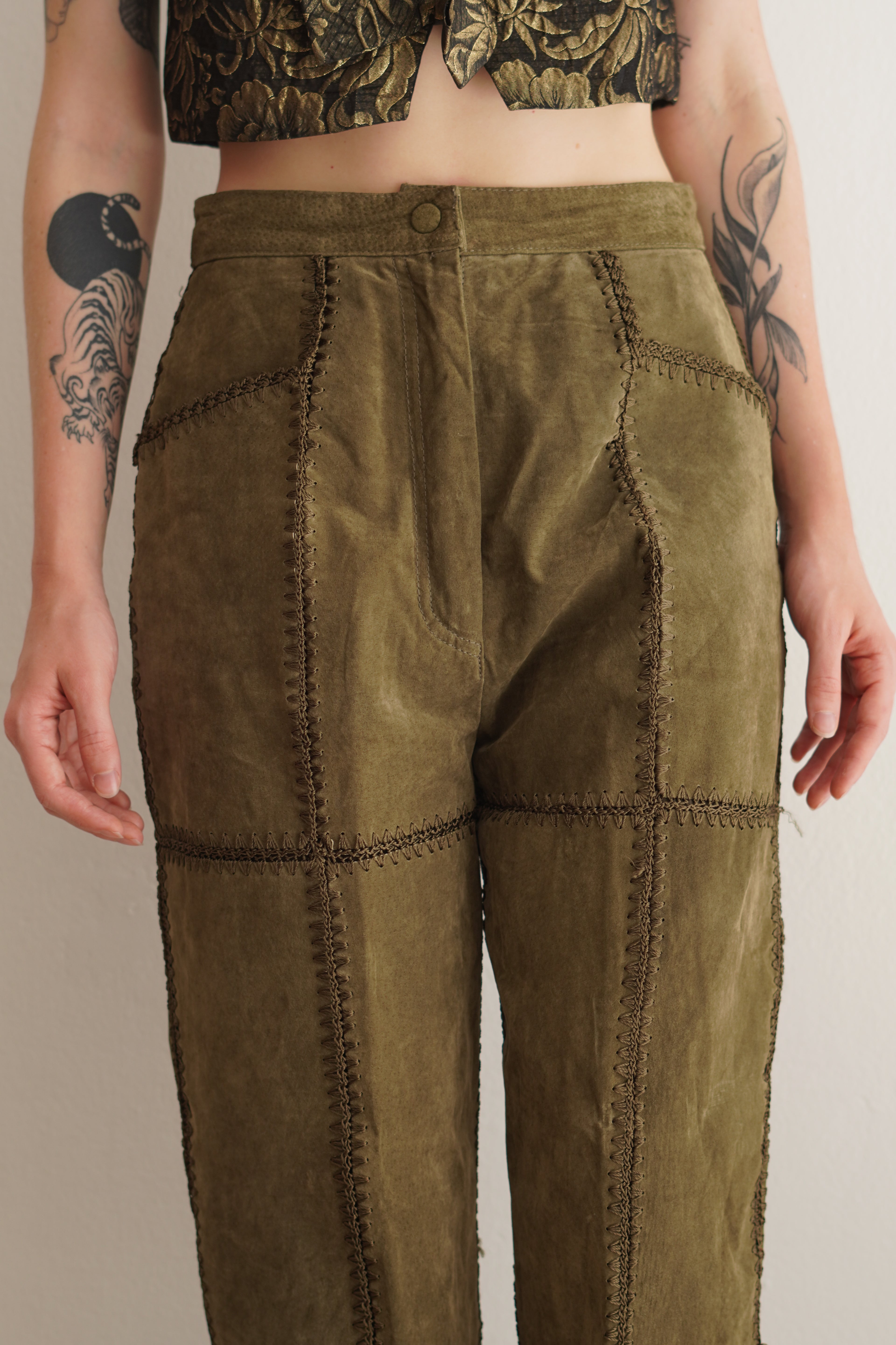 Pantalón Vintage de Cuero Genuino