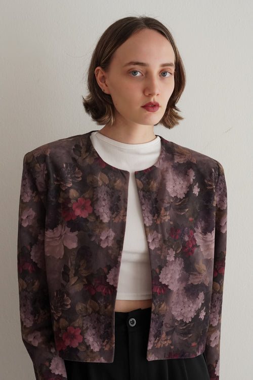 Blazer Corto Estampado Romántico