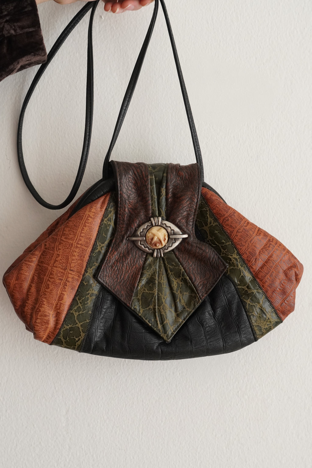 Cartera de Cuero Patchwork