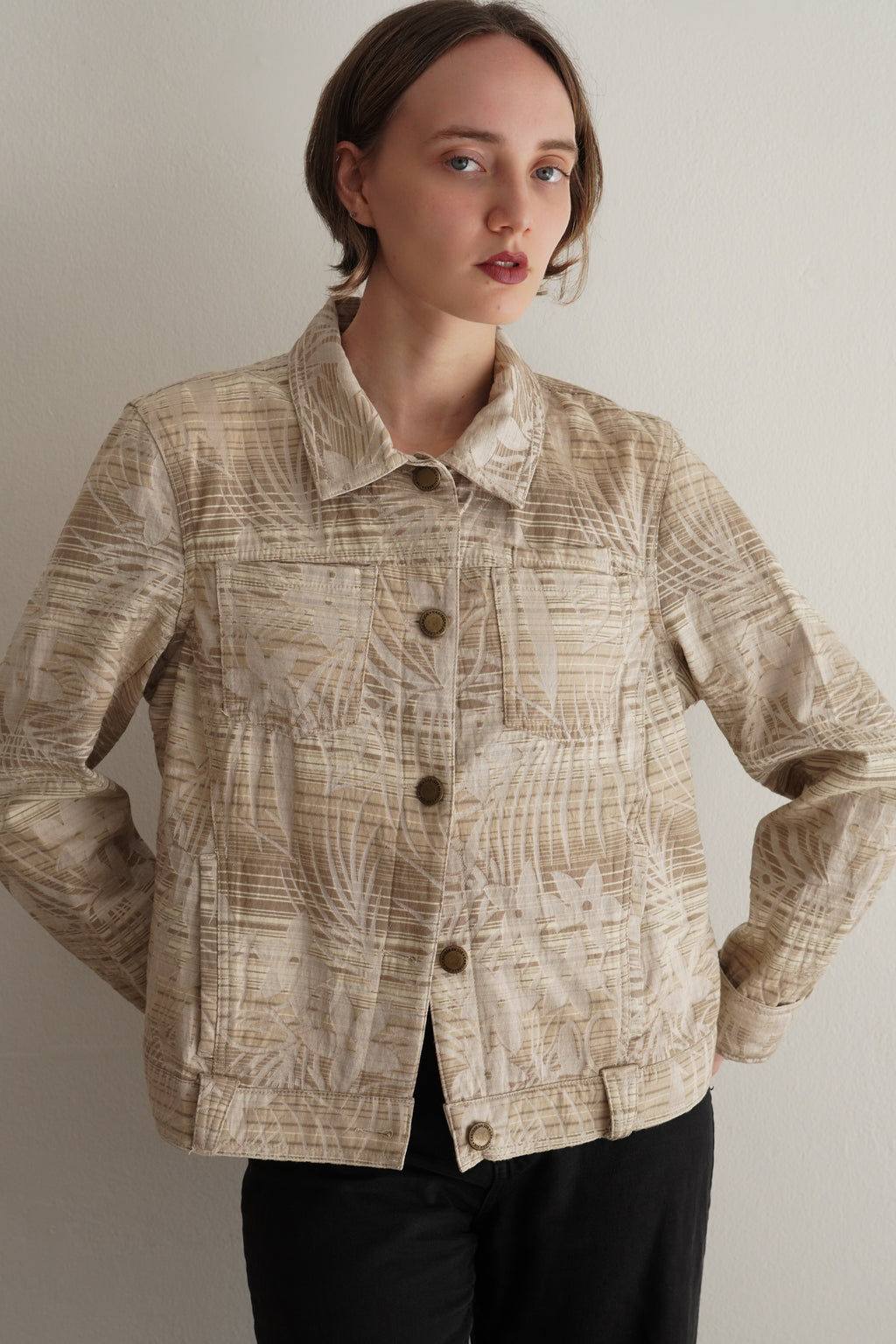 Jacket Con Estampado Botánico