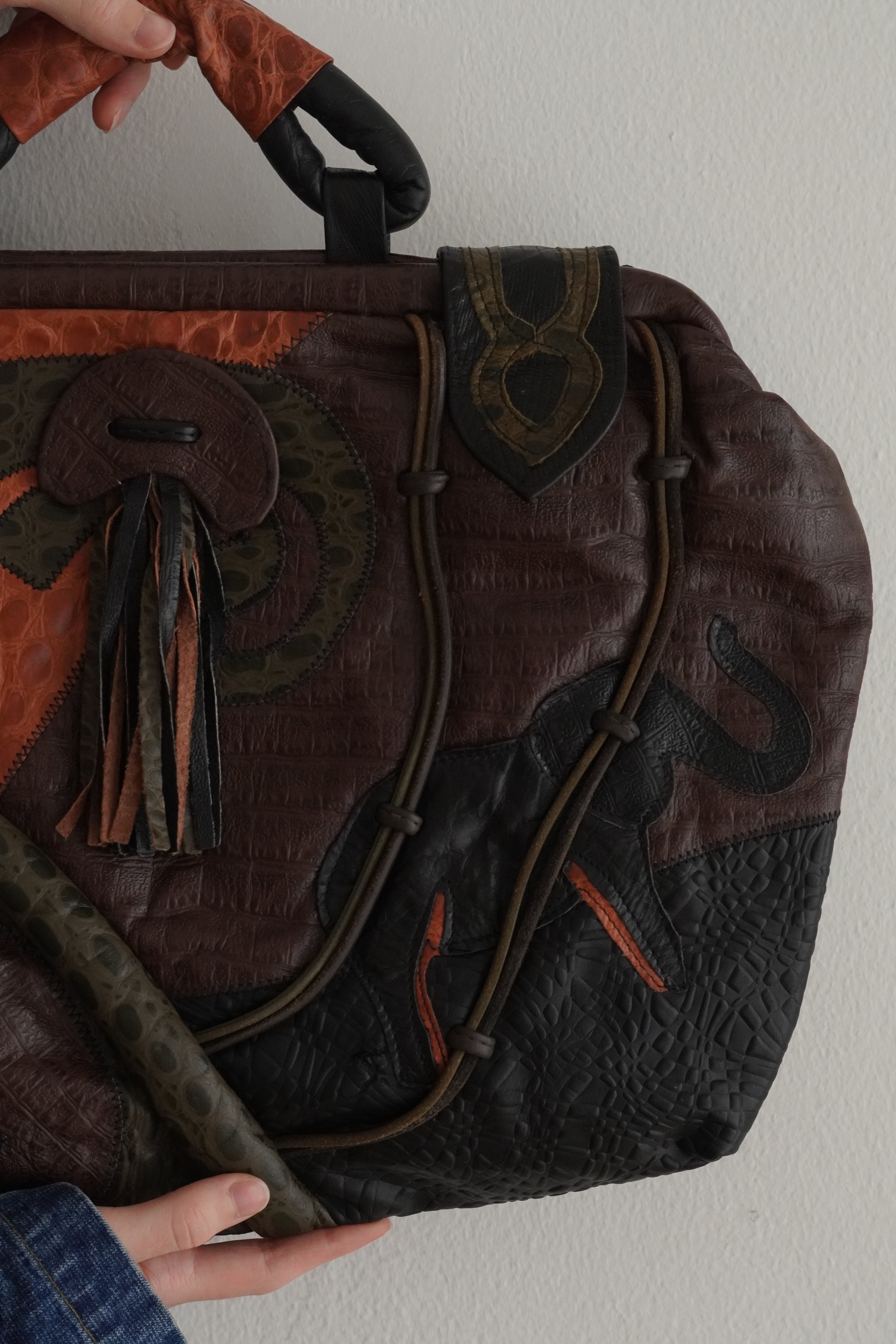 Cartera Patchwork De Cuero