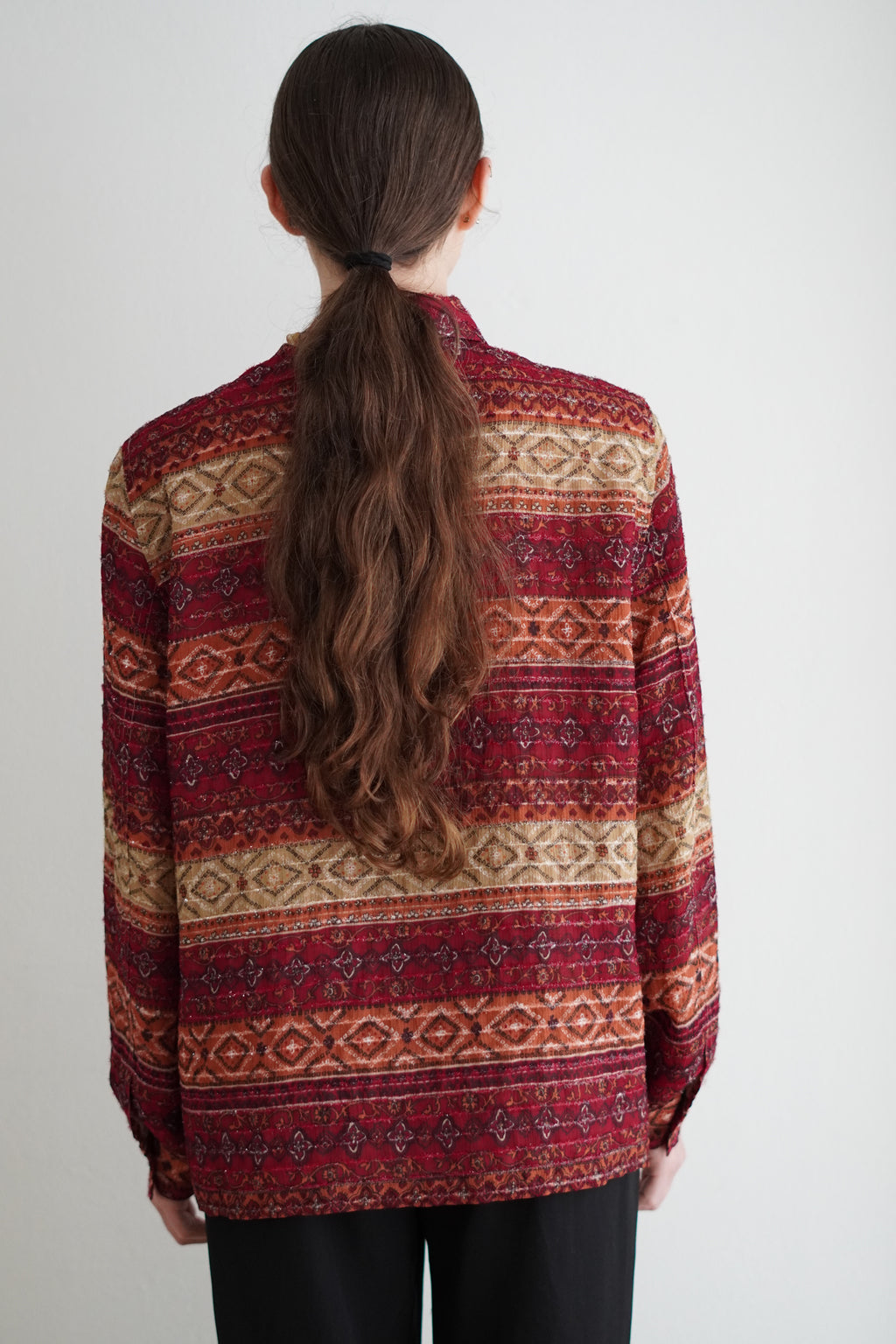 Jacket Vintage Boho Con Estampado Geométrico