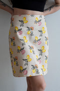 Falda Vintage De Limones Y Flores