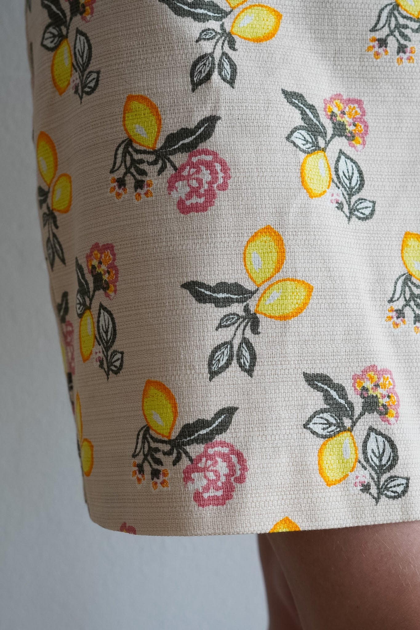 Falda Vintage De Limones Y Flores