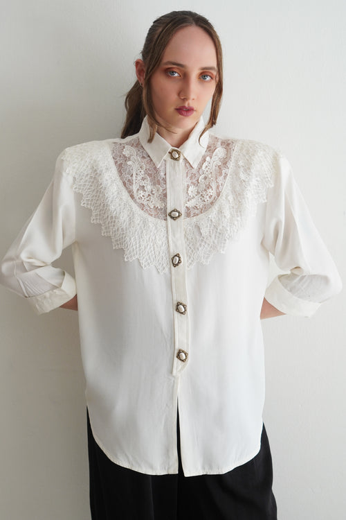 Blusa Victoriana Vintage Con Encaje