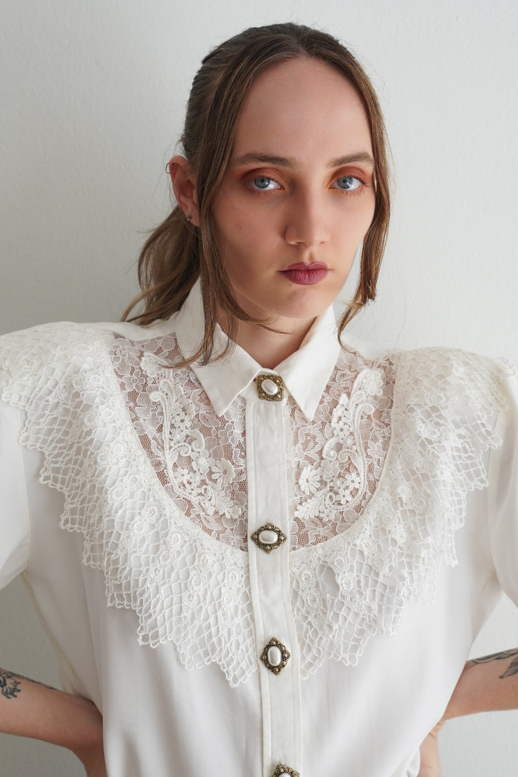 Blusa Victoriana Vintage Con Encaje