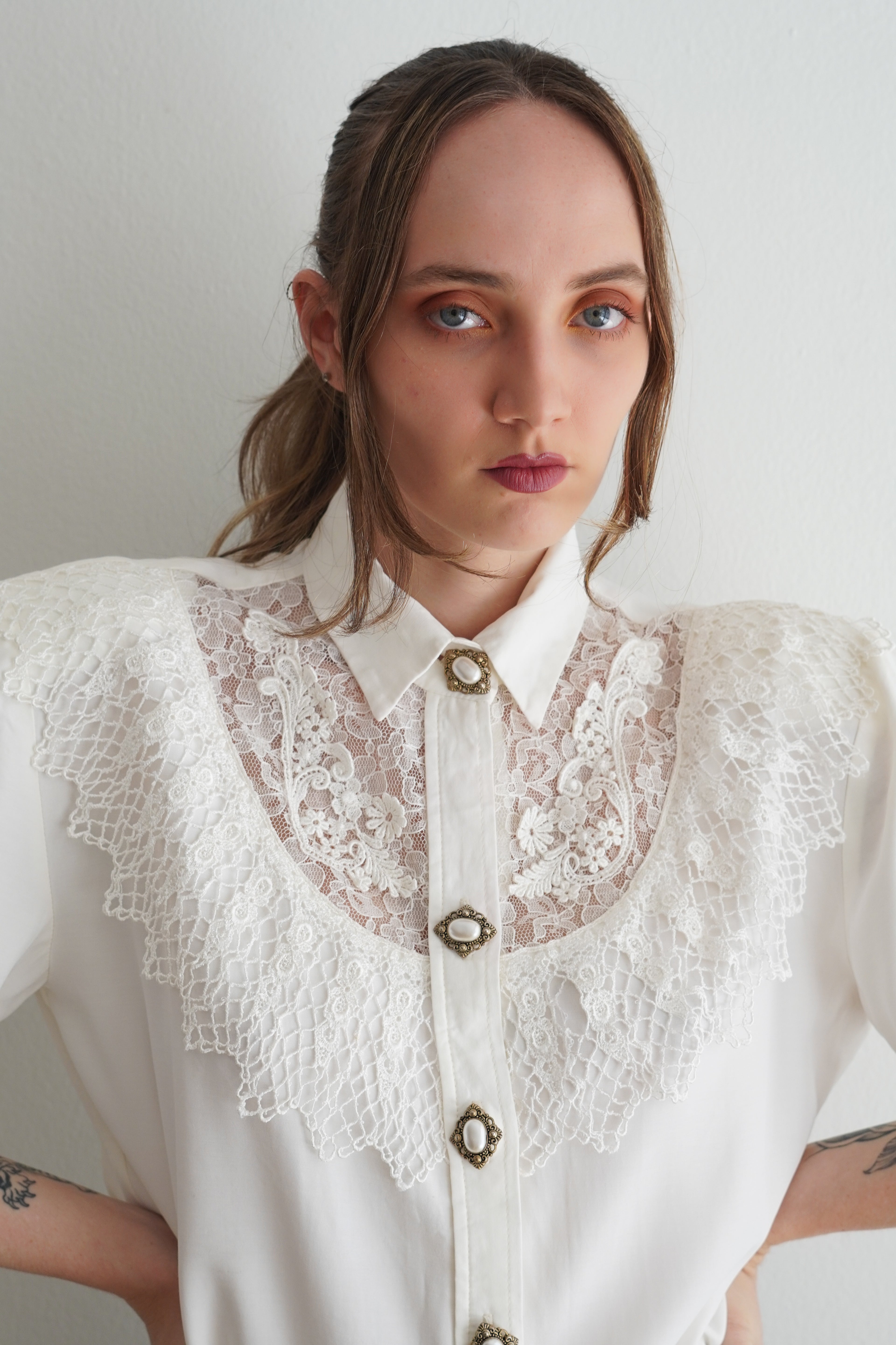 Blusa Victoriana Vintage Con Encaje