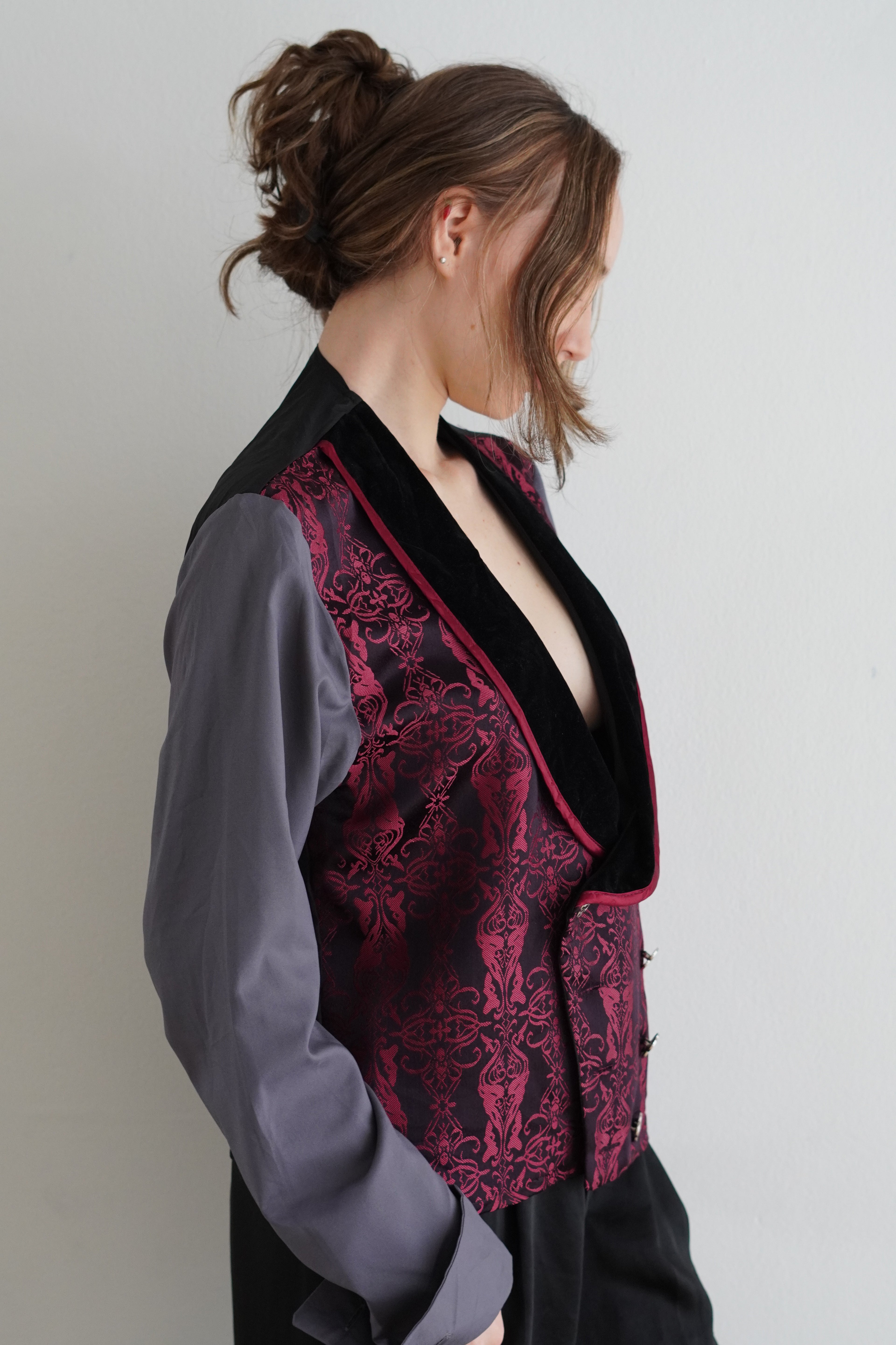 Camisa jacquard editorial estilo vintage